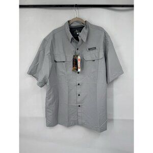 Habitat Outdoor River Guide Fishing Shirt NEW Men Large Silver Camping Hiking